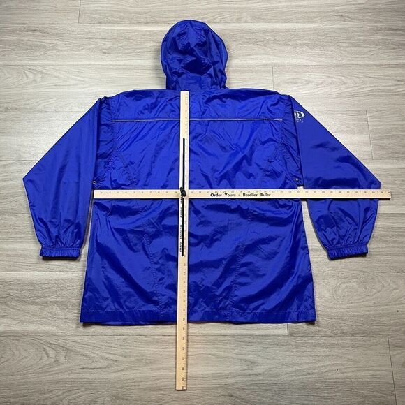 Vintage Wilson Jacket Mens Extra Large Bue Windbreaker Full Zip Hooded - Picture 7 of 10